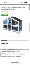 Pets at Home Foxglove Guinea Pig Hutch Blue & White, Only Used Over 1 Week. £140
