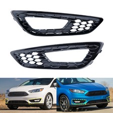 For Ford Focus MK3 15-18 ST Line Honeycomb Front Fog Light Cover Gloss Black L+R