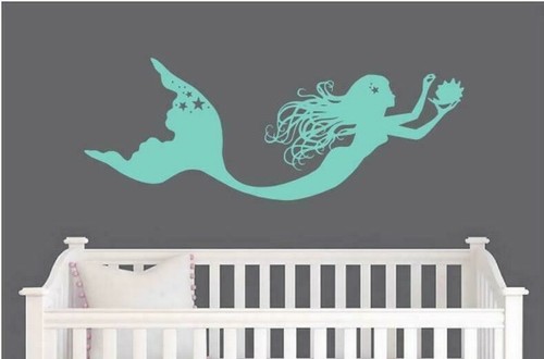 Mermaid stars vinyl wall - mermaid,