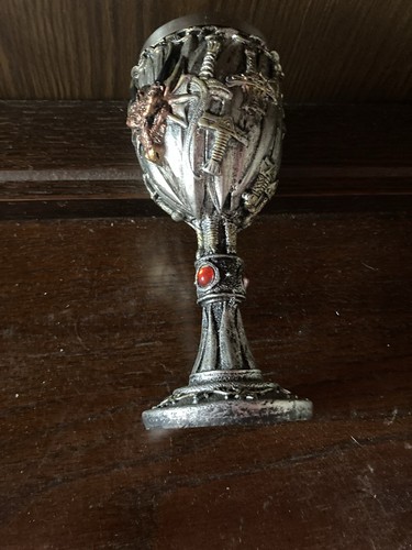 Silver coloured goblet - coloured,