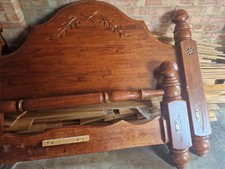 Victorian Vintage Solid Wood Chunky Mahogany King Size Bed Frame