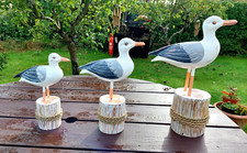 HAND CARVED WOODEN SEAGULLS