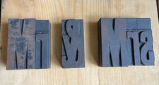 Old Quirky Wooden Printer Blocks Spelling ‘MR & MRS’ Decor letterpress