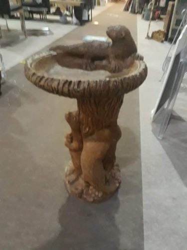 Concrete otter birdbath - concrete,