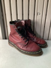 Dr. Martens 1460 Cherry Red Leather Boots - 8 Eye - Made In England UK 5 EU 38