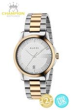 Gucci G-Timeless YA126450 Two-Tone Quartz 38mm Silver Dial Watch - New