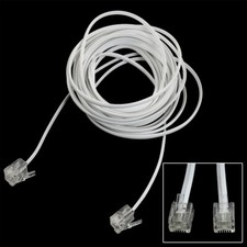15ft RJ11 6P2C Male Plug Telephone Line Cable Conductor Phone Wire Double Ends