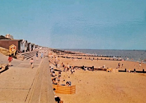 Frinton beach scene essex - ,