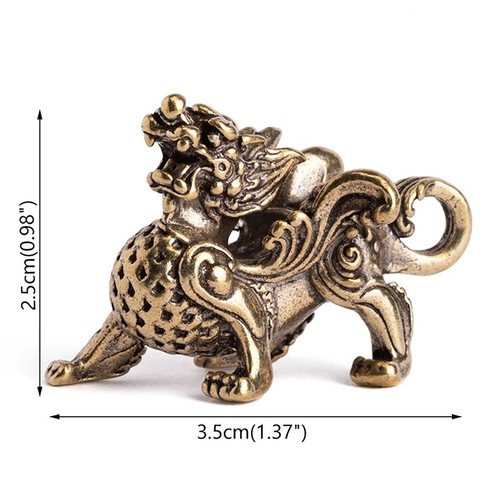 Mini brass dragon figurine - mini,