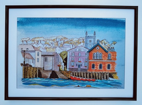 Wall art print fowey - wall,