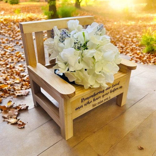 Wooden memorial bench with - wooden,