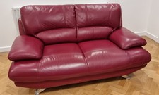 Harveys Retro Leather Sofa Red