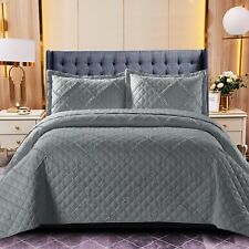 3 Piece Quilted Bedspread Bed