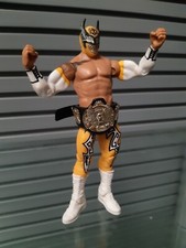 WWF TNA WWE AEW Wrestling SIN CARA yellow costume 6" Figure & belt RARE