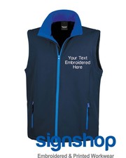 Result R232M Softshell Gilet Bodywarmer Personalised Embroidered Text