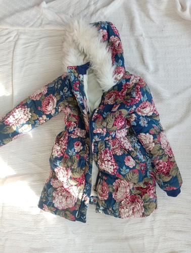 Girls hooded floral - hooded, winter