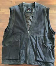 Laksen Men’s Leather/ Moleskin Green Shooting Vest Size 54/XL