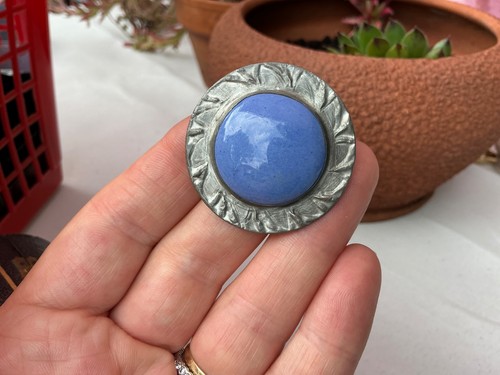 Vintage pewter blue pottery - vintage,