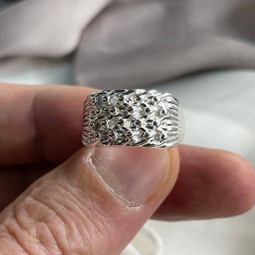 925 sterling silver mens ring - silver,