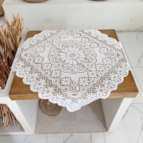White lace tablecloth - white,