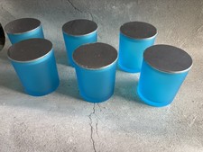 Candle Jars Blue with Silver