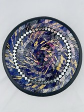 Purple gold mosaic glass bowl - purple,