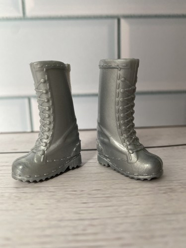 Barbie doll silver boots shoes - doll,