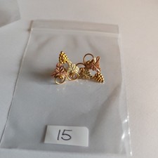 10K Black Hills Tri Color Gold Leaf Stud Earrings