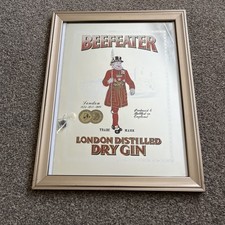 Vintage Beefeater London Distilled Dry Gin Advertising Mirror - Old Bar Man Cave