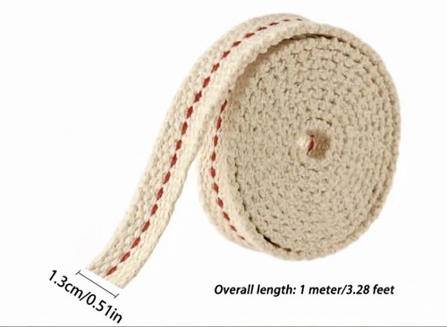 Flat cotton wick width 3cm - width, 1.3cm