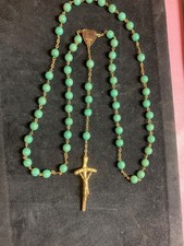 Vintage Green Beads Rosary-St