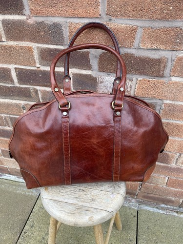 Vintage leather holdall - vintage,