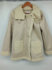Gabriella Vicenza Coat Jacket Size 10/12 Beige Faux Suede With Faux Fur Lining