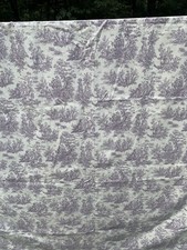 Custom Purple French Country Toile Pastoral Fabric 108”L 112”W Linen Lavender