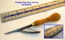 Vintage Rag Rug Making Needle Tool by BROWN Old Tool