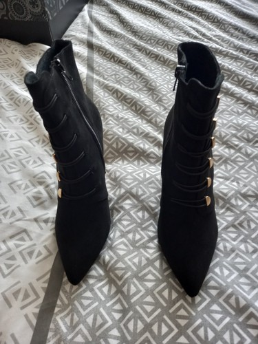 Women black suede ankle - black,