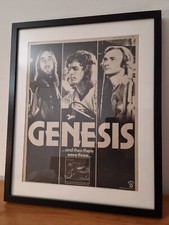GENESIS Original framed promo ad poster. 1978.A3.Frame size 53cm x 43cm 