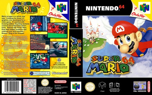 Super mario n64 cover - mario, 64