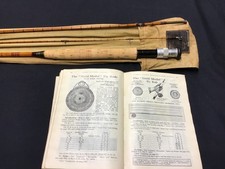 Rare Vintage Hardy Gold Medal 9ft 6” Fly fishing Rod 1935 with catalogue
