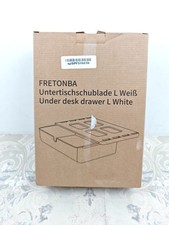 FRETONBA Under Desk Drawer, White Hidden Desk Organizer, Self-adhesive Under Tab