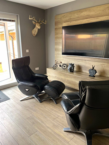 Black leather recliner - black,