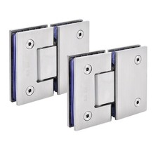 2X 180° 304 Stainless Steel Shower Screens Glass Hinge Frameless Door Enclosures