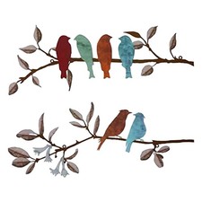 2 Pcs Metal Birds Wall Art