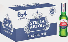 Stella Artois 0% Alcohol Free Premium Lager Beer Bottle, 24 x 330 ml