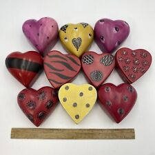 Bundle 10 x Soapstone Heart Shaped Trinket Dish Jewellery Box 10cm approx     W9