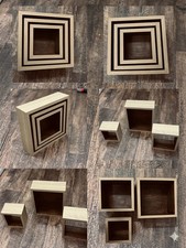 Set of 3 Wooden Cube Wall