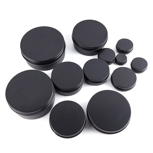 Black empty round aluminum - empty, box