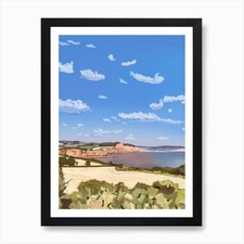 Ladram Bay Art Print Framed