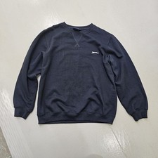 Slazenger Mens Large Fleece Crew Sweater Jumper Pullover Long Sleeve Neck