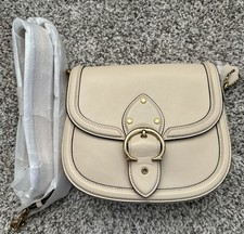 NEW-COACH Beat saddle bag, Ivory, C0749